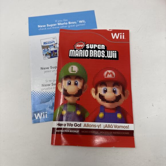 New Super Mario Bros. Wii (Nintendo Wii, 2009) Complete In Box W/ Manual VG+ - Picture 5 of 8